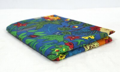 Indischer 100% Baumwolle Florales Blaues Frida Bedrucktes Kleidungsstoff 5 Yard