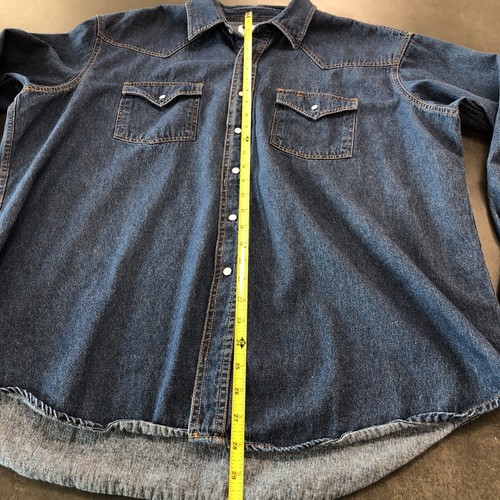 Ely Cattleman Shirt Mens Size XL Denim Blue Pearl Snap Western Cowboy - Photo 6/11
