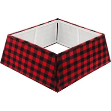 Tree Nest Contemporary Tree Skirt Christmas Tree Collar Basket, Plaid, 27.6"