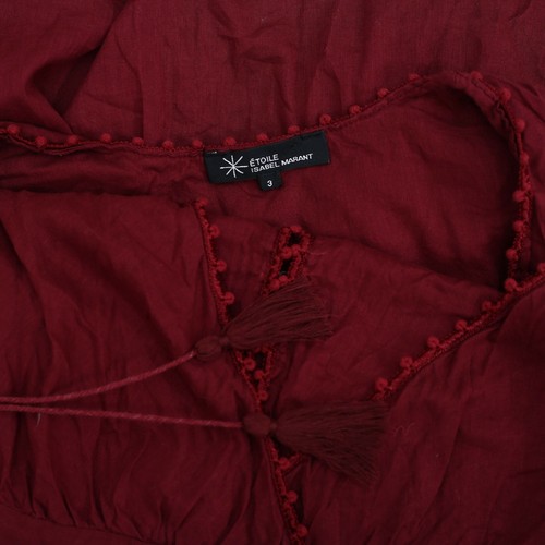Robe tunique Isabel points de vente Marant Etoile dentelle décalée été coton marron S neuve 231814