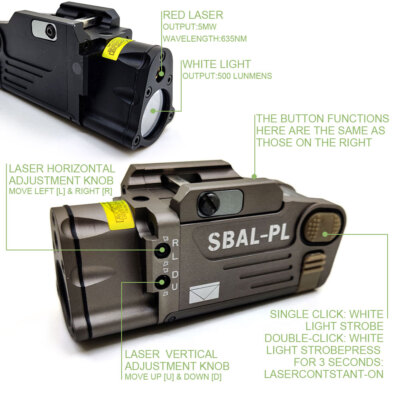 SBAL-PL DBAL-PL Weapon Light Flashlight Red Laser Combo Laser
