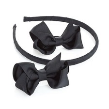 Three piece hair bow and headband set