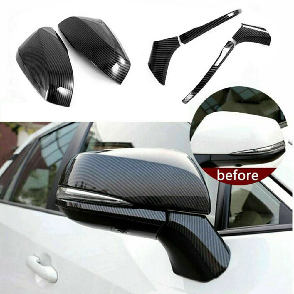 For Toyota RAV4 ABS Carbon Side Rearview Mirror Cover Trim cap set 2022-2023