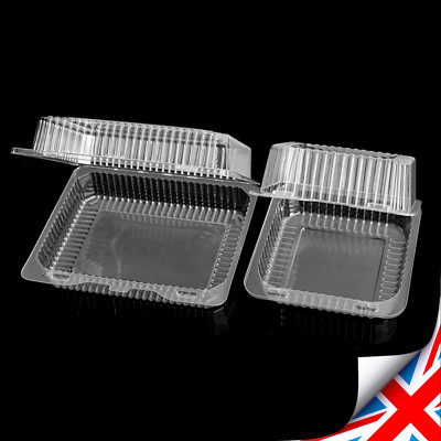 100, 50 Kunststoff Einweg Klar Box für Lebensmittel MIX & PICK Top Qualität - UK