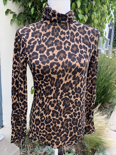 J Crew Womens New Turtleneck Leopard 