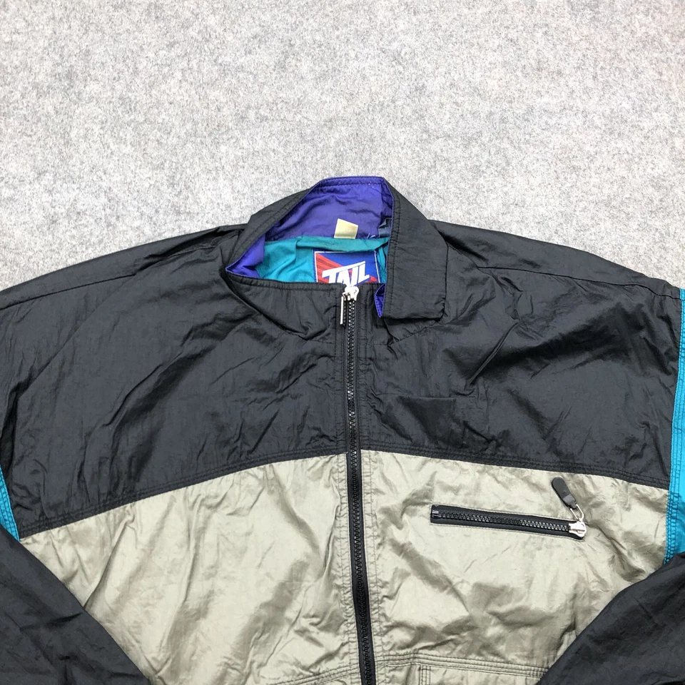 Винтажный хвост куртка мужская XL серый черный синий ветровка трек разминка - Изображение 4 из 4