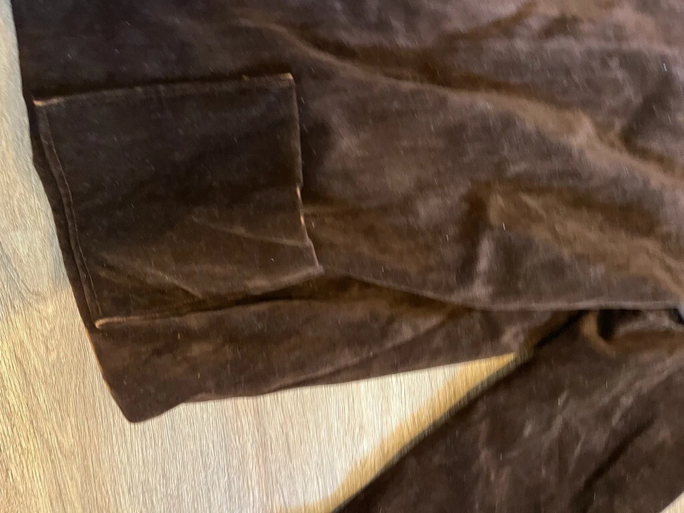 Chaqueta de Colección Años 50 Para Hombre Terciopelo Marrón Gamuza Algodón Cremallera Completa Talla 46 Foto 4 de 4