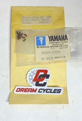 10 NOS YAMAHA SPECIAL SHAPED RIVETS 6L5- 2.5 3HP 90269-02001 90269