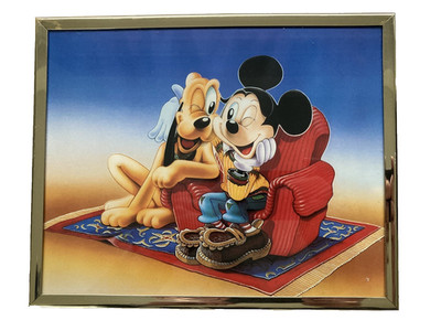 Disney gerahmtes Bild von Mickey Mouse und Goofy 8''x10'' in gutem Zustand
