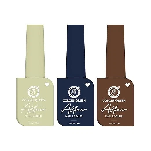Colors Queen Affair Nail Polish Set of 3-10 Moon Mist, 17 Midnight Magnet & 49 N