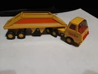 Vintage Mini Tonka Bottom Dump Yellow Semi & Trailer Truck #55010 Pressed Steel