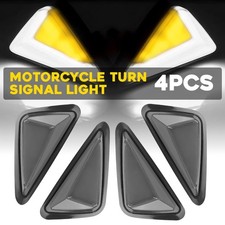 4x Motorcycle White Amber Flush Mount LED Turn Signals Indicator Blinker Light
