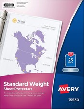 Clear Standard Weight Sheet Protectors Top Load 25 Document Protectors 75530
