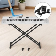 8Pcs Black Plastic Keyboard Stand Foot Pads Noise Reducing Anti Skid Piano Caps