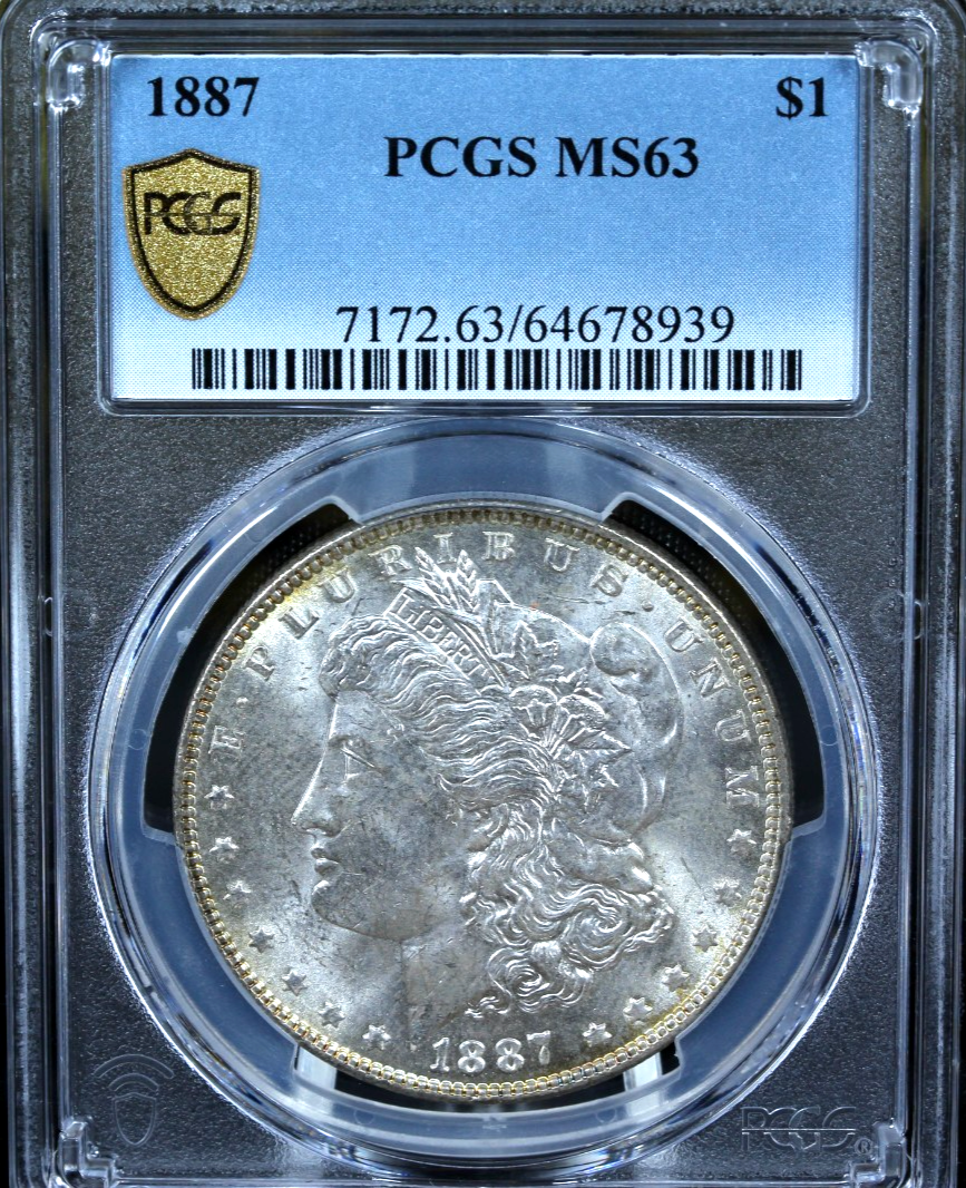 1887 Morgan $1 PCGS MS63 Silver Dollar 🔥 Blast White BU 💎 LOT