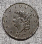 Photo of a 1817-P Large Cent from an eBay listing that sold on Jul 16, 2026