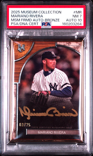 2025 Museum Collection Mariano Rivera Framed Bronze Auto #MR PSA 7/10 HOF 9/25