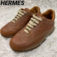 HERMES Women's Low-cut Sneakers H Logo Camel EU36.5/US6.5 122189c