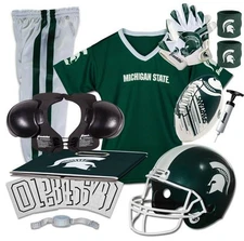 Michigan State Spartans Kids NCAA 13pc Deluxe Football Uniform Set, Small