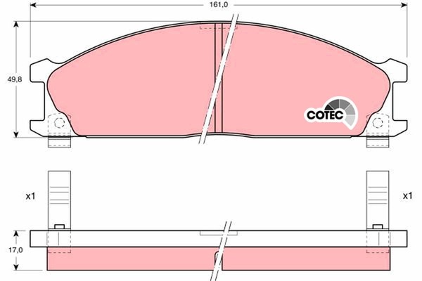 Bremsbelagsatz FÜR Nissan Pick UP (D22), Nissan Vanette BUS (C22) - TRW GDB766-image