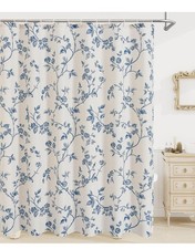 MitoVilla Cotton Floral Shower Curtain Cottagecore Spring 72 W X 72