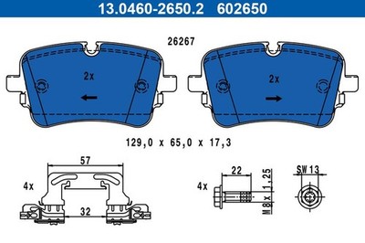 ATE 13.0460-2650.2 Belagsatz für AUDI VW