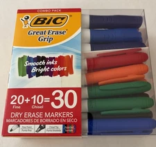 BiC Dry Erase Markers Combo Pack 20 Fine 10 Chisel Bright Colors FREE SHIPPING