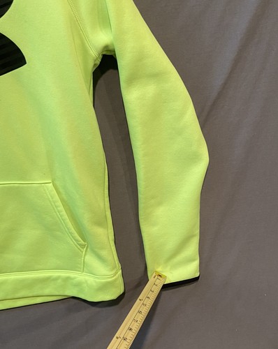 Under Armor Hooded Sweatshirt Boys XL Green Pullover Neon Hoodie Pullover - Picture 14 of 15