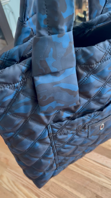 Marc Jacobs Camo Nylon Knot Large Navy Blue Tote Shoulder Bag 
