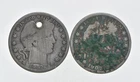 1892-1915 Lot 2 1912-D 1907-D Barber 90% Half Dollars - Coin Collection *002