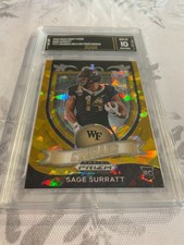 SAGE SURRATT DEAMON DEACONS 2021 PRIZM DRAFT PICKS CRUSADE GOLD ICE RC GRADED 10