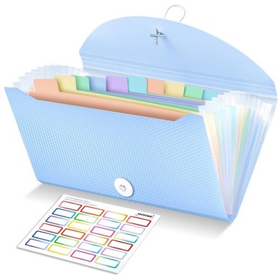 Nicecho Receipt Coupon Organizer, 13 Pockets Small Accordion File Blue 