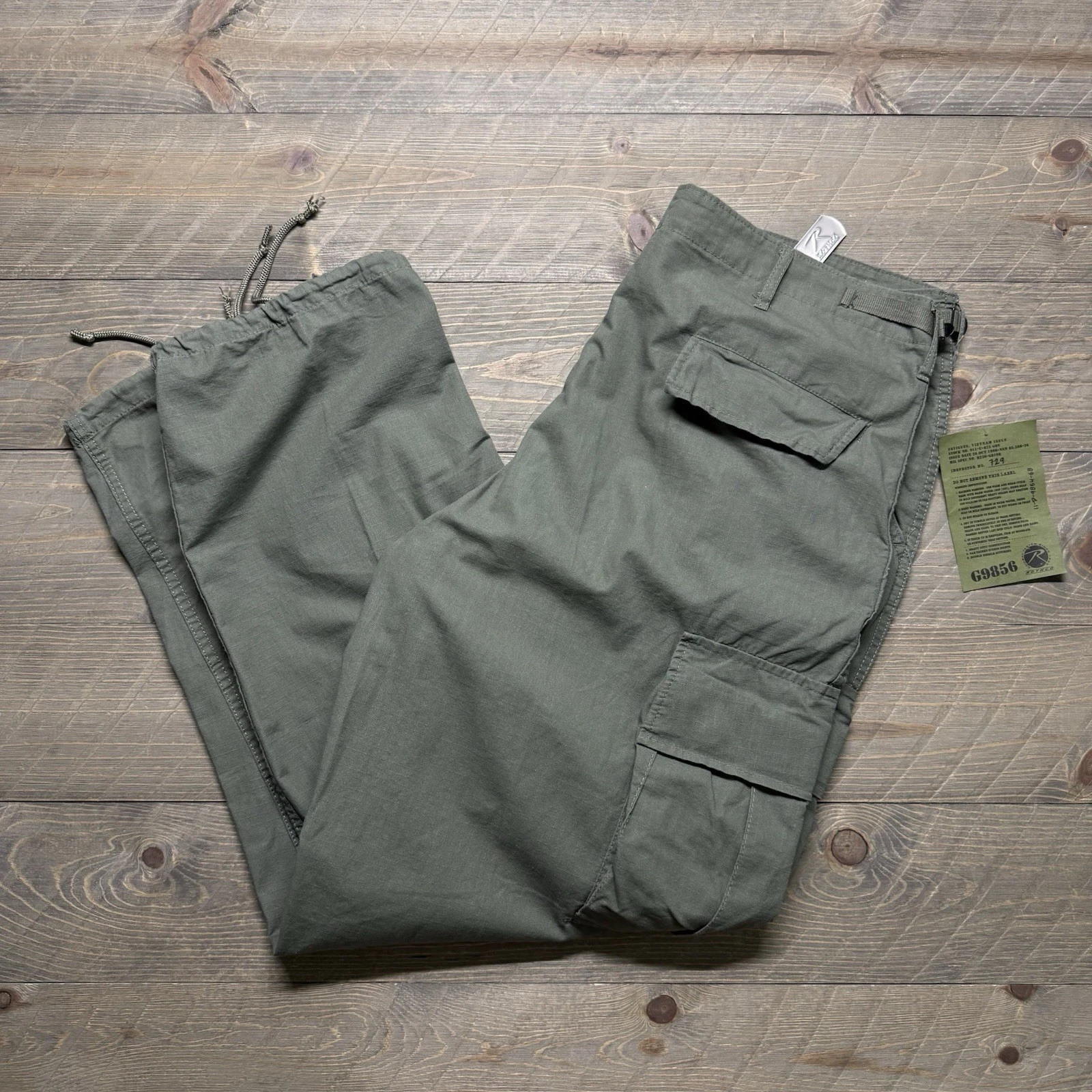 NWT Rothco BDU Pants Mens Large Vietnam Cotton Ripstop Fatigue Cargo Olive Drab
