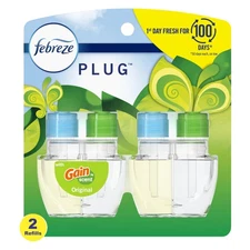 Febreze Plug In Air Freshener, Odor-Fighting Scented Oil Refill, Gain Scent, 2