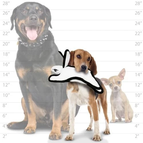 TUFFY - World's Tuffest Soft Dog Toy - Barnyard Junior White Rabbit - Squeakers Foto 2 de 4