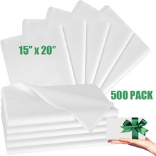 500 Sheets White Gift Tissue Paper 15"x20" Recyclable Wrapping Tissue Paper Bulk