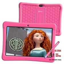 Kids Tablet K102, 10-inch HD, Ages 3-7, Toddler Tablet with Camera, Pink