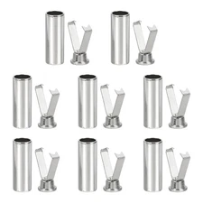 0.8 Inch Aglets for Shoelaces, 8 Pcs Metal Aglets Replacement Tips,Silver-White