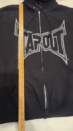 Y2K Vintage Men’s Tapout Black Full Zip Hooded Sweatshirt Size XLarge - Picture 5 of 10