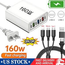 160W Fast Wall Charger Block Charging Station For iPhone 17 16 15 14 X Pro Max