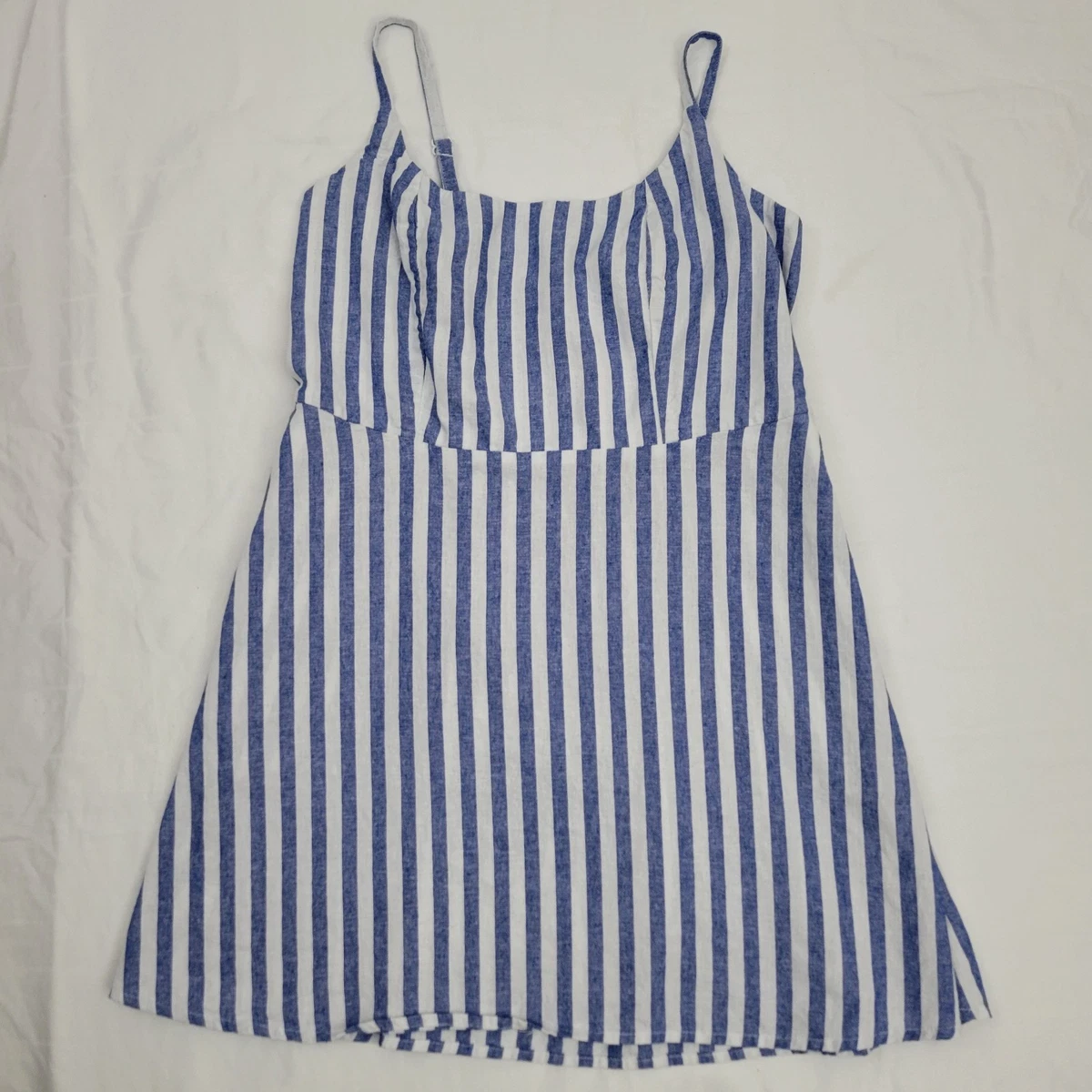 chinese dress ladies Navy Stripes Antonia Linen Midi Dress main image 1