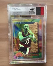 1993-94 FINEST 74 CLYDE DREXLER GAME USED JERSEY FUSION BECKETT JF AUTHENTICATED