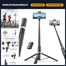 Extendable Selfie Stick Tripod with Wireless Remote for iPhone - 60" Black, Perf
