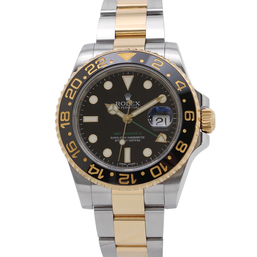 Rolex — ROLEX GMT MasterII 40mm Steel 18K Yellow Gold Black Dial 116713LN