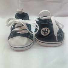 Build-A-Bear Workshop Black Canvas High Top Sneakers Doll Shoes 2016