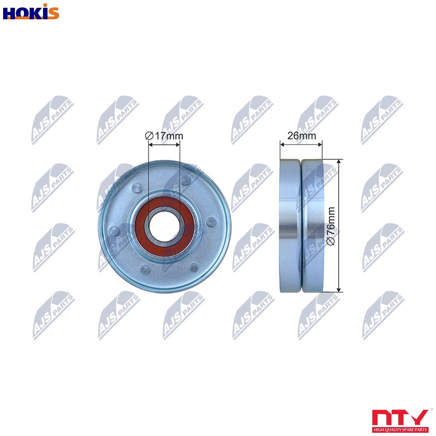 TENSIONER PULLEY VRIBBED BELT RNK-AU-059 FOR SKODA FABIA/II/Combi VW CC/B7/III - Image 2
