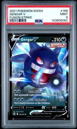 2021 POKEMON SWORD & SHIELD FUSION STRIKE #156 GENGAR V PSA 9