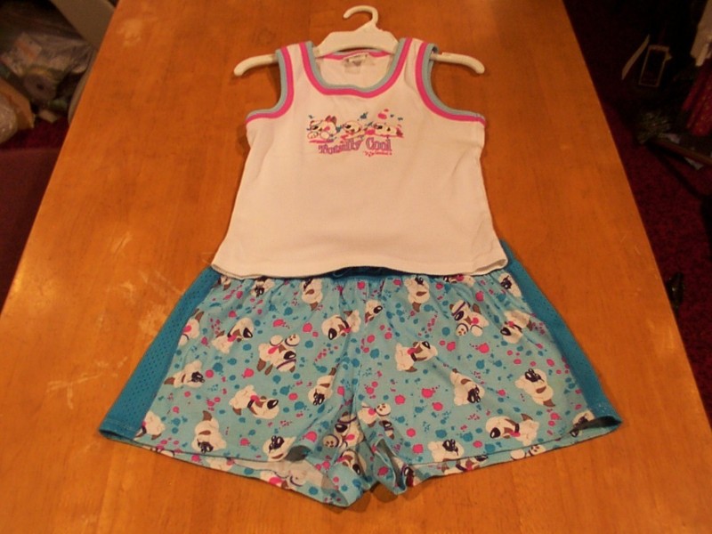 NWT Limited Too 2PC Fun Dog Themed Pajama Set: Rib Tank & Short Bottoms-Sz. 16