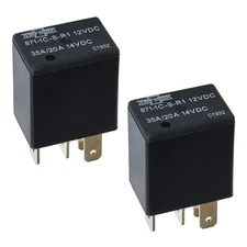 2 Pcs 871-1C-S-R1 12VDC 35A/20A Power Automotive Relay, 5Pins SPDT
