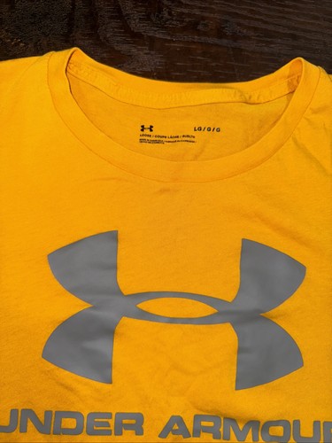 Under Armour Mens Crew Neck T Shirt Short Sleeves Loose Fit Yellow Size Large - Picture 3 of 6